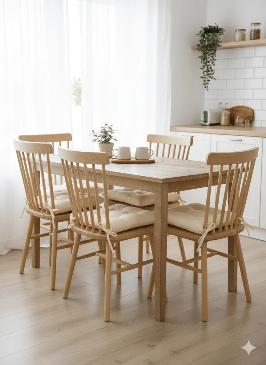 4'lü Bahçe, Balkon, Salon Sandalye Minderi, Bağcıklı