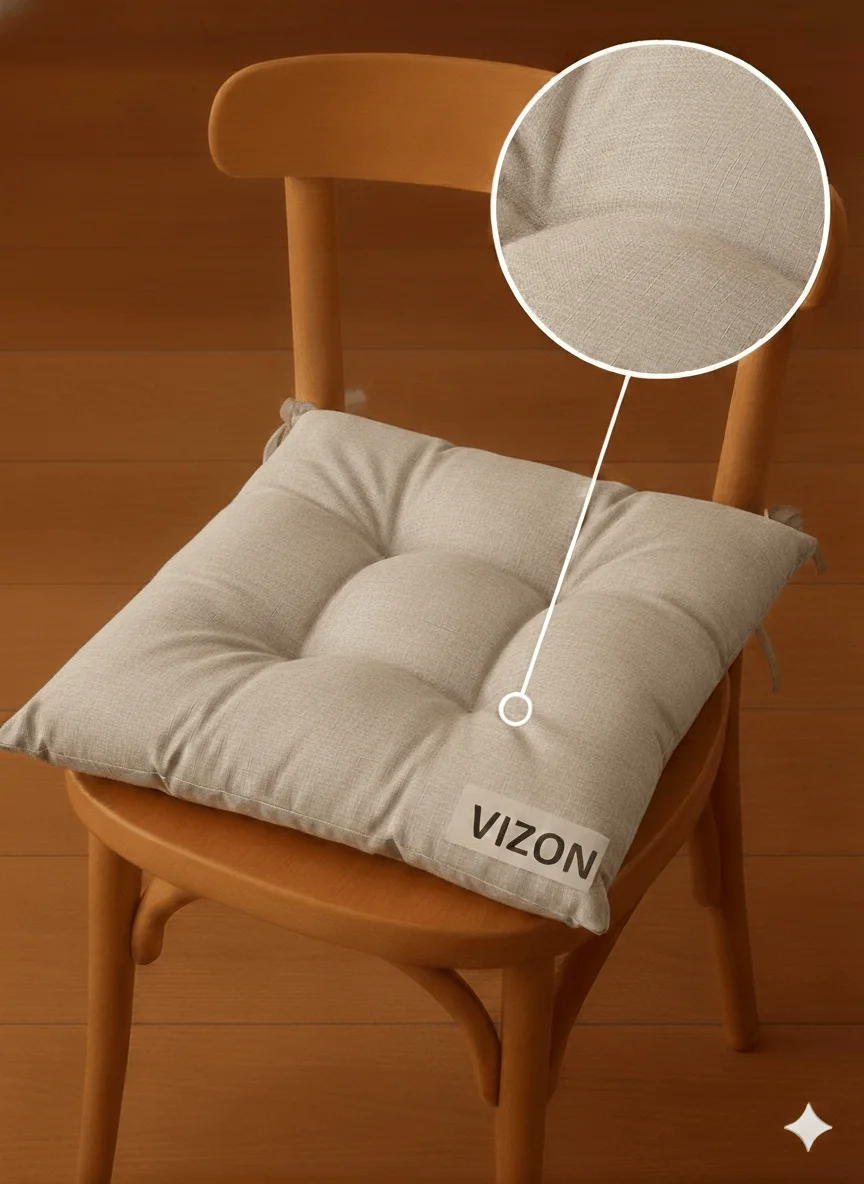 Pofidik Sandalye Minderi, Bağcıklı 40x40