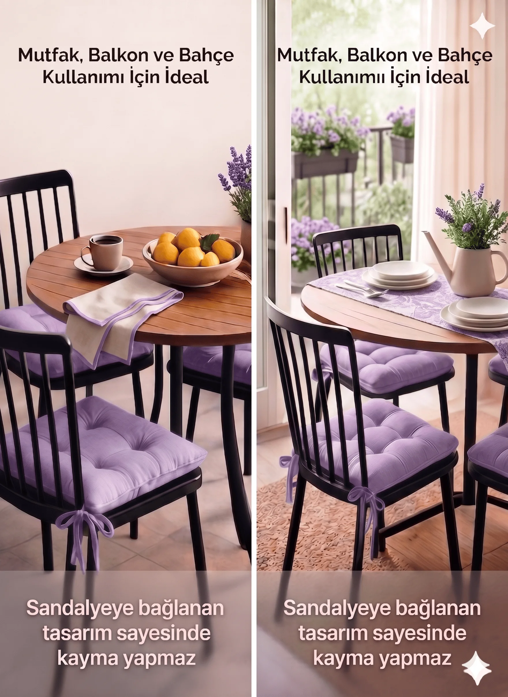 Pofidik Sandalye Minderi, Bağcıklı 40x40